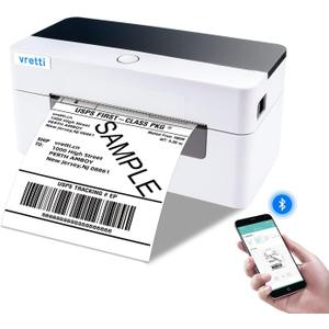 vretti Shipping Label Printer - Bluetooth Thermal Label Printer for Shipping Packages & Small Business, Thermal Printer 4x6 Compatible with iPhone Android Window Mac USPS UPS Amazon