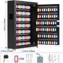 158 Keys Combination Lock Key Cabinet, Anti-Theft Key Lock Box with Key Tags, Key Organizer Wall Mount for Car Garage House Rental Office Business, 158 Position Key Cabinet