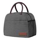 Douyadady Lunch Bag Women/Men Lunch Box Women/Men (White&Black Stripe)