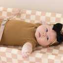 Tiny Twinkle Diaper Changing Pad for Dresser & Nursery Table Waterproof, Wipeable & Mess-Proof Baby Changing Pad with Safety Strap, Non-Slip Base & Removable Washable Cover(Beige Checkers)