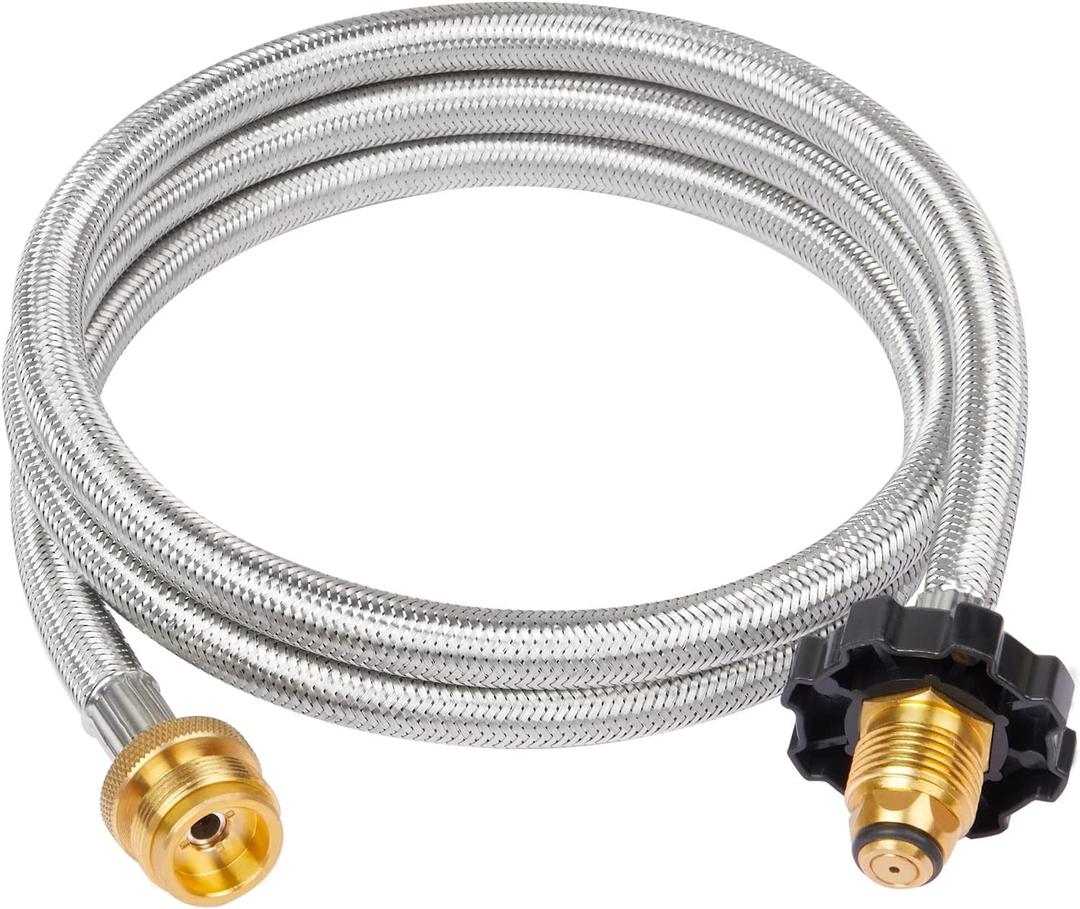 GASPRO 5FT Propane Hose Adapter 1lb to 20lb, Compatible with Coleman Camping Stove, Mr. Heater Buddy Heater, Blackstone Griddle, and More, Connects to 5-100lb Tank