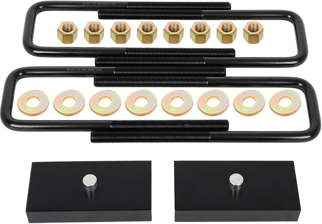 ECCPP 1" Rear Leveling Kit 1994-2002 for Dodge for Ram 2500 for Ram 3500 4WD - High-Strength Steel Lift Blocks + Forged Steel Flat-Top U-Bolts Suspension Lift Kit 9/16th Pin