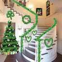 2 x 2 Pack 33 ft Valentines Day Decorations Valentines Heart Tinsel Garland St Patrick's Day Green Shamrock Hat Tinsel Garland for Tree Home Indoor Outdoor Irish Party Supplies Wedding Decor