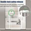 Narrow Baby Gate 24-29" Dog Gate Pressure Mounted Indoor Safety Gate for Stairs, Doorways, Hallways, No Drilling White Metal Pet Gate for Kids & Pets