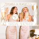 Pearls and Prosecco Bridal Shower Decorations Pearl Photo Booth Props Frame for Bows Pearls Wedding Bachelorette Bride to Be Party Supplies
