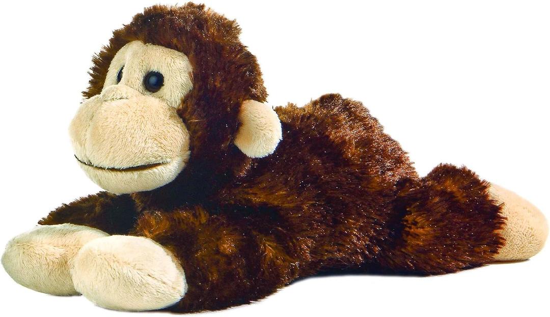 Aurora Adorable Mini Flopsie Cheki Chimp Stuffed Animal - Mini Companions Ready for Playful Adventures - for Kids All Ages, Toddlers, Adults, and Families - Brown 8 Inches