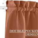 NICETOWN French Door Curtain for Door Window, Rod Pocket Thermal Short Curtain for Glass Patio Kitchen Window, 30 X 40 Inches Long, 1 Panel with Tieback, Burnt Orange