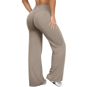 OQQ Yoga Pants Women High Waist Stretch Casual Soft Straight Leg Bottoms Size L