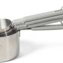 Calphalon Prime 4 Piece Stainless Steel Measuring Cups W/Taupe Silicone Handles