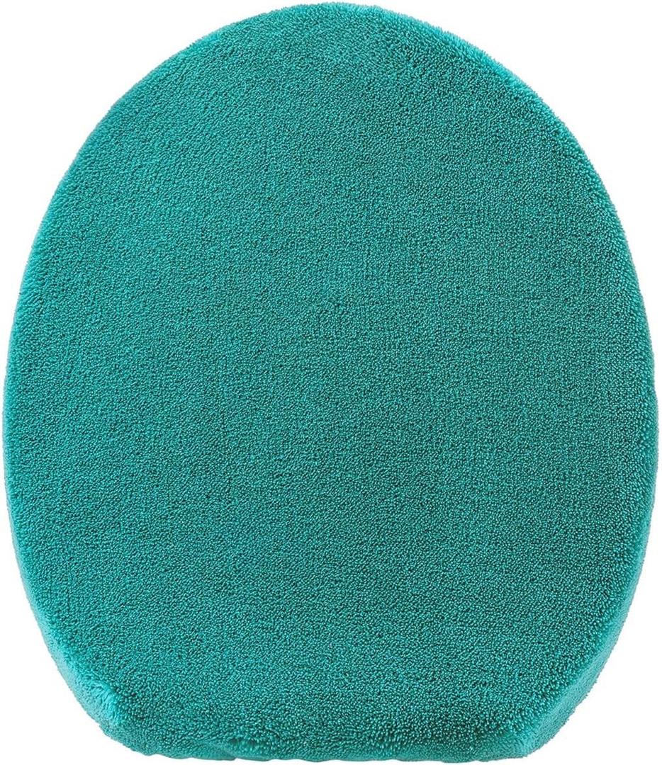Madeals Microfiber Toilet Lid Cover Soft and Absorbent, Comfortable Bathroom Toilet Lid Cover Seat Fits Most Size Toilet Lids for Teal