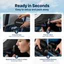 Sondur Travel Cushion CloudAir Technology Airplane Seat Cushion Inflatable Travel Cushion for Long Flights Portable Air Cell Design, Puncture-Resistant Waterproof Pad Black
