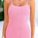 PRETTYGARDEN Summer Dresses for Women Sleeveless Bodycon Dress Textured Back Slit Sexy Cocktail Party Beach Vacation Clothes (Pink, XXL)