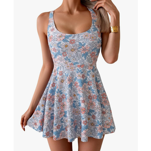 B2prity One Piece Swimdress Swimsuits for Women Tummy Control Swim Dress Cute Modest Skirt Bathing Suit L
