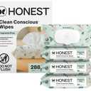 The Honest Company Hypoallergenic MultiUse Baby Wipes for Sensitive Skin, Geo Mood, 288 Count 2 Pack