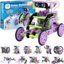 Sillbird Solar Building Robot Kit STEM Gift for Boys Aged 8-14, 12-in-1 DIY Science Educational Toys for Kids Birthday, Solar Powered Robotic Set with 190 Pieces (Purple-green)