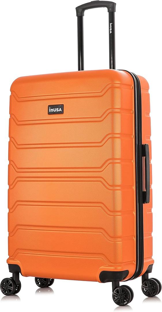 InUSA TREND Luggage with Spinner Wheels | Durable Lightweight Hardside Suitcase, Travel bag with Handle and Trolley, 28-Inch Large Checked luggage | Orange