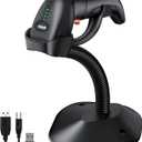 Symcode Bluetooth Wireless Barcode Scanner with Auto-Sensing Stand,Putting on Stand to Scan Automatically Sense Scanning 2D QR Bluetooth Barcode Scanner with Battery Level Indicator More-to-one Mode (Bluetooth Barcode Scanner with Auto-Sensing Stand)