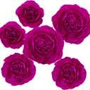 6 pcs 3D Paper Flower Decoration for Party, Wedding Decoration, Background Wall, Nursery Room Decoration, Bridal Shower, Baby Shower, (Rose Red,Set/6) (Rose;set/6)