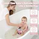 Baby Bath Seat for Babies 6 Months & up with Thermometer, Non-Slip Toddler Bath Seats for Sitting Up, Safe Infant & Newborn Bathtub Chair with 4 Suction Cups, Soft Cushion & Temperature Display, Pink