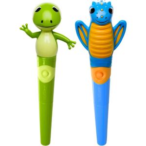 TalkTools Jiggler - Oral Facial Massager - Sensory Awareness Tool for Jaw and Lips | Improve Speech and Feeding Skills | Calming Motor for Kids - Dragon/Frog - Set of 2