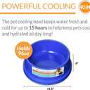 K&H Pet Products Coolin' Dog Water Bowl, Summer Cooling Water Bowl for Small, Medium & Large Dogs & Cats, Indoor Outdoor Insulated Ice Cold Pet Dish to Keep Pets Hydrated - 96 Ounces Chill Blue