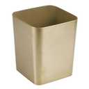 mDesign Square Shatter-Resistant Plastic Small Trash Can Wastebasket, Garbage Container Bin for Bathrooms, Powder Rooms, Kitchens, Home Offices - Soft Brass Finish