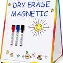 Scribbledo Table Top White Board Magnetic Easel for Kids Dry Erase Drawing Board Toddler Writing Tabletop Whiteboard with 6 Dry Erase Markers and 1 Eraser Included