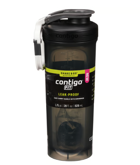 Contigo Fit Leak-Proof Shake & Go Mixer Bottle 28 oz Sake Color