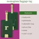 Kate Spade New York Leatherette Luggage Tag with Secure Strap, Colorful Suitcase Identifier for Travel, Monogram Bag Tag ID (R)