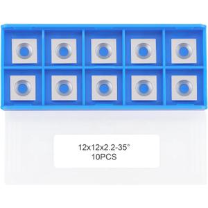 12mm Square Carbide Inserts, 12x12x2.2mm Tungsten Carbide Replacement Knives for Spiral Helical Planer Cutter Head and Woodworking Surfacing Router Bits, 10pcs (12122.2mm-35)
