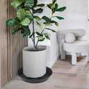 4 Pack Plant Saucer 14 inch, Plastic Plant Saucers for Indoors, Raised Middle Plant Trays for Pots, Water Tray for Plants, Plant Stand Water Catcher Tray, Pot Saucers for Plants (Black)