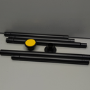 Black Shower Curtain Rod 31 to 80 Inch,1 Inch Diameter Adjustable Spring Tension Stainless Steel Telescoping Rod,Easy Install,No Rust