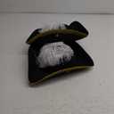 Liitrsh 2 Pcs Tricorn Pirate Hat with Feather, Buccaneer Colonial Hat for Adults Renaissance Costume for Halloween Party (Black and White)