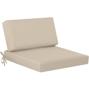idee-home Outdoor Chair Cushions for Patio Furniture, Outdoor Seat Couch Cushion, Waterproof Hampton Bay Deep Seat Replacement Cushions for Garden Lawn Backyard Deck, 26.5 x 26.5 Beige