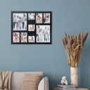 Collage Picture Frame 4x6 8x10 and 4x4 Photos -Large Size 9 Openings Black Picture Frame Wall Decor for Wall Mounting Vertically or Horizontally- Home and Family Display 4x6 8x10 and 4x4