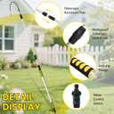 24FT Reach Gutter Cleaning Tools from Ground, Rain Gutter Cleaner Tool, Telescopic Gutter Cleaning Tool with Bendable Wand and Hose Attachment