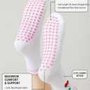 Mokde Mondge Pilates Socks with Non-Slip Grips Yoga Grippy Barre Workout Athletic Crew Anti-Slip Grip Socks for Women (US, Numeric, 5, 10, Regular, Regular, 3 Pairs pink cherry)