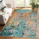 Lahome Modern Abstract Area Rug - 4x6 Colorful Rug for Bedroom Soft Washable Rugs for Living Room Dining Room Non Slip, Contemporary Indoor Carpet for Nursery Office Apartment Playroom Kitchen (Rosy)
