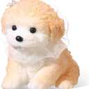 Meooeck Handmade Squishy Dog Stress Relief Large Cute Teddy Squishy Soft Dog Sensory Toys Kawaii Stress Relief for Adults(Milk Coffee Color)