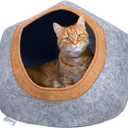 Kitty City Felt Round Bed, Warm and Cozy cat Bed, Gray