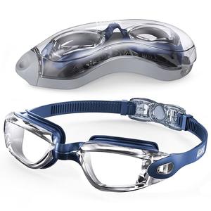 Aegend Swim Goggles, Swimming Goggles No Leaking Full Protection Adult Men Women Youth, Black Clear With Blue Strap