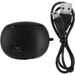 Portable Mini Speaker with 3.5mm Aux Jack Plug in Basse Speaker for Smart Phone, Retractable Mobile Line-in Speaker for iPad Laptop Computer(Black)
