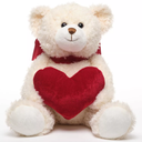 Bearington Holden Heart The Valentine's Day Plush, 16 Inch Teddy Bear Stuffed Animal