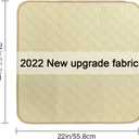 Non-Slip Absorbent Washable Incontinence Pad underpad Seat 4-Layer Design Chair Absorbent Pads Protection - for Seniors, Adult, Children, or Pet Underpad Protection - Set of 2 (Beige, 21" L x 22" W)