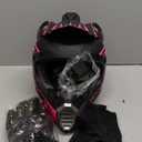 SanQing Youth Kids Motocross Helmet, Full Face Motorcycle Helmet for Dirt Bike ATV Four Wheeler MX Offroad Street Helmet with Gloves,Goggles,Face Shield DOT Approved (Medium, Pink)