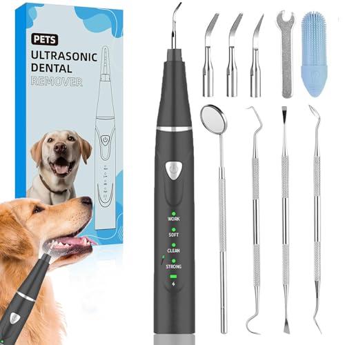 Psytpusa Plaque Remover for Teeth, Pet Ultrasonic Cleaner, Dog Plaque and Tartar Remover with LED Light, Dog Teeth Cleaning Dental Care Kit for Tartar and Stains, Suitable for Dogs and Cats (Black)