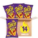 Takis Fuego Rolled Spicy Tortilla Chips, Hot Chili Pepper Lime Flavored, Multipack Box 14 Bags, 9.9 Ounces Each, Best By March 09 2026