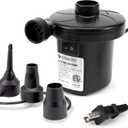 Etekcity Air Pump for Inflatables, Portable Electric Air Mattress Pump, Quick-Fill Perfect Inflator/Deflator for Couch, Blow up Pool Floats Raft Bed Boat Toy with Nozzles, 110-120V, Black (Small)