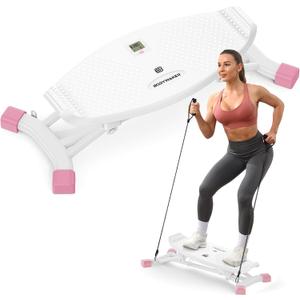 Balance Board for Full Body Workout, Wobble Board with LCD Monitor & Resistance Bands, 300 lbs Capacity Portable Rocker Board for Home Gym, Cardio, Core & Leg Training, 36" L x 18" W x 6" H