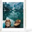Hongkee 18x24 Frame, Distressed White Wood Style - Display Posters 16 x 20 with Mat or 18x24 without Mat, Wall Mounting Horizontal and Vertical, 1 Pack